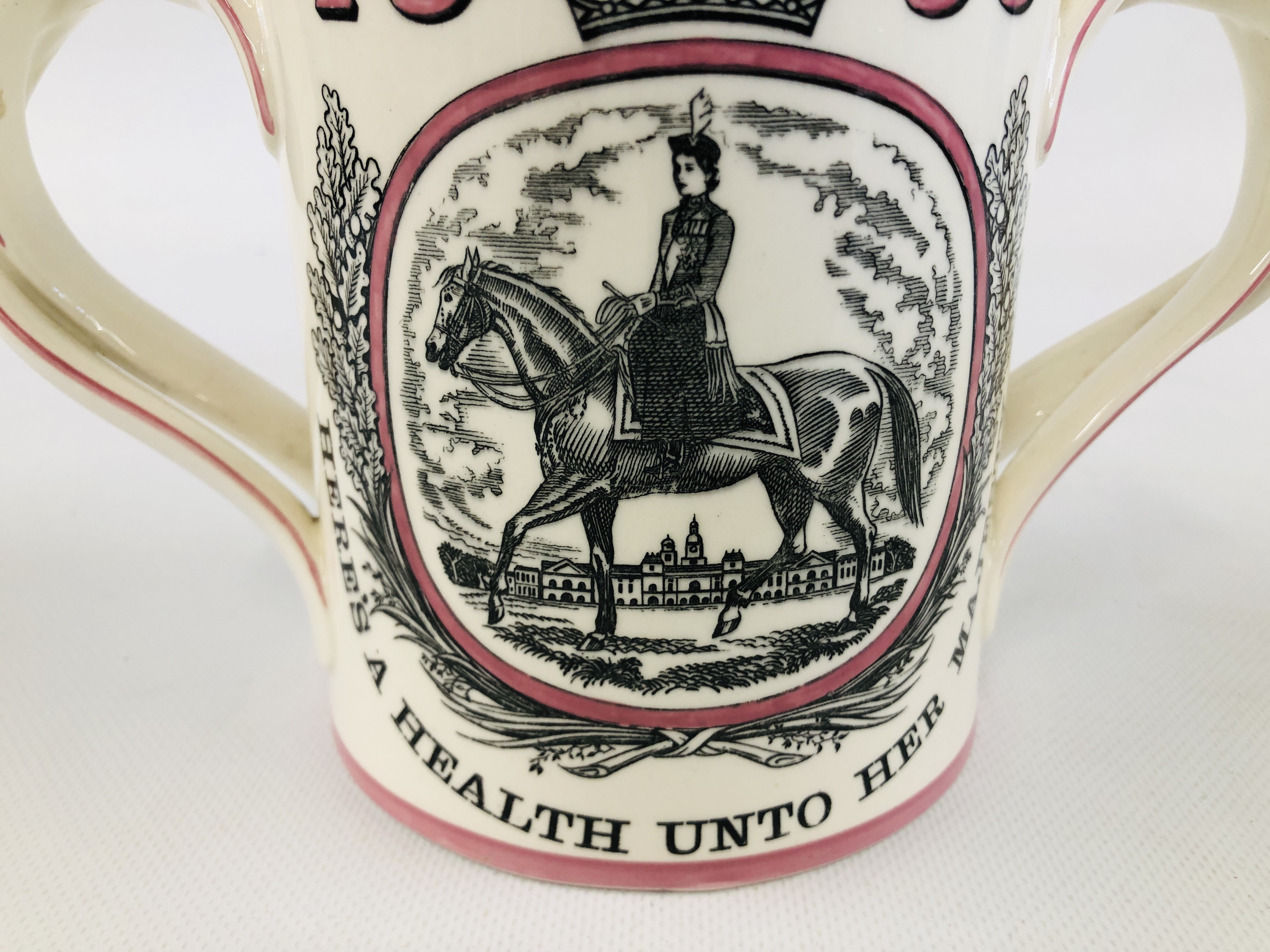 A VINTAGE ROYAL DOULTON TWO HANDLED MUG "MADE FOR COURAGE AND COMPANY LIMITED LONDON" DESIGNED BY - Image 3 of 7