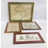 A VINTAGE FRAMED MAP "CARTE DE L'AFRIQUE" W 70CM X H 53CM,