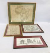 A VINTAGE FRAMED MAP "CARTE DE L'AFRIQUE" W 70CM X H 53CM,