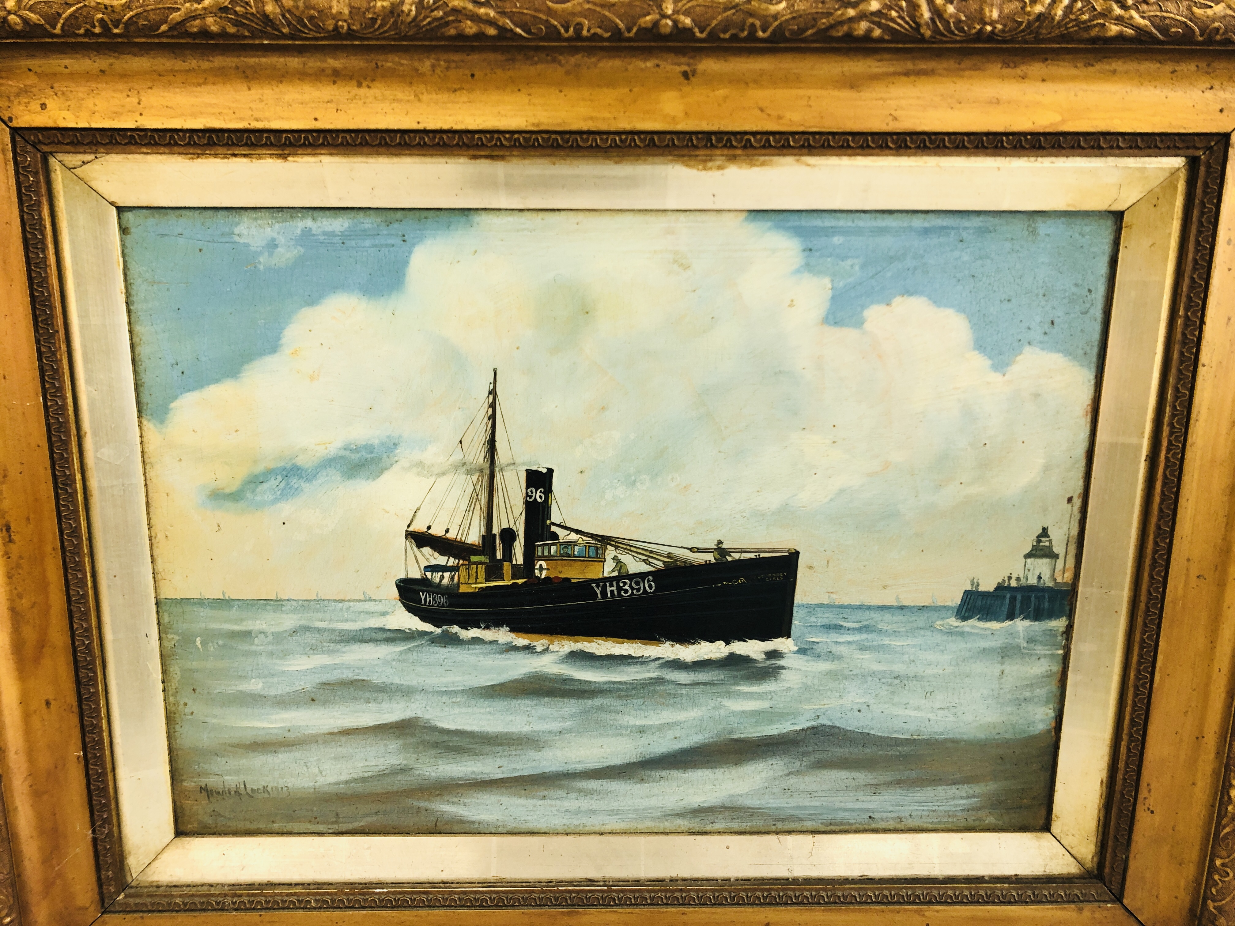 OIL ON BOARD YARMOUTH FISHING TRAWLER "FRIENDLY GIRLS" RETURNING TO HARBOUR, - Image 2 of 10