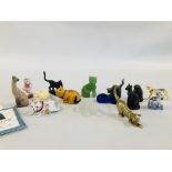 A COLLECTION OF 15 CABINET CAT ORNAMENTS TO INCLUDE "THE CURIO CABINET CATS COLLECTION".