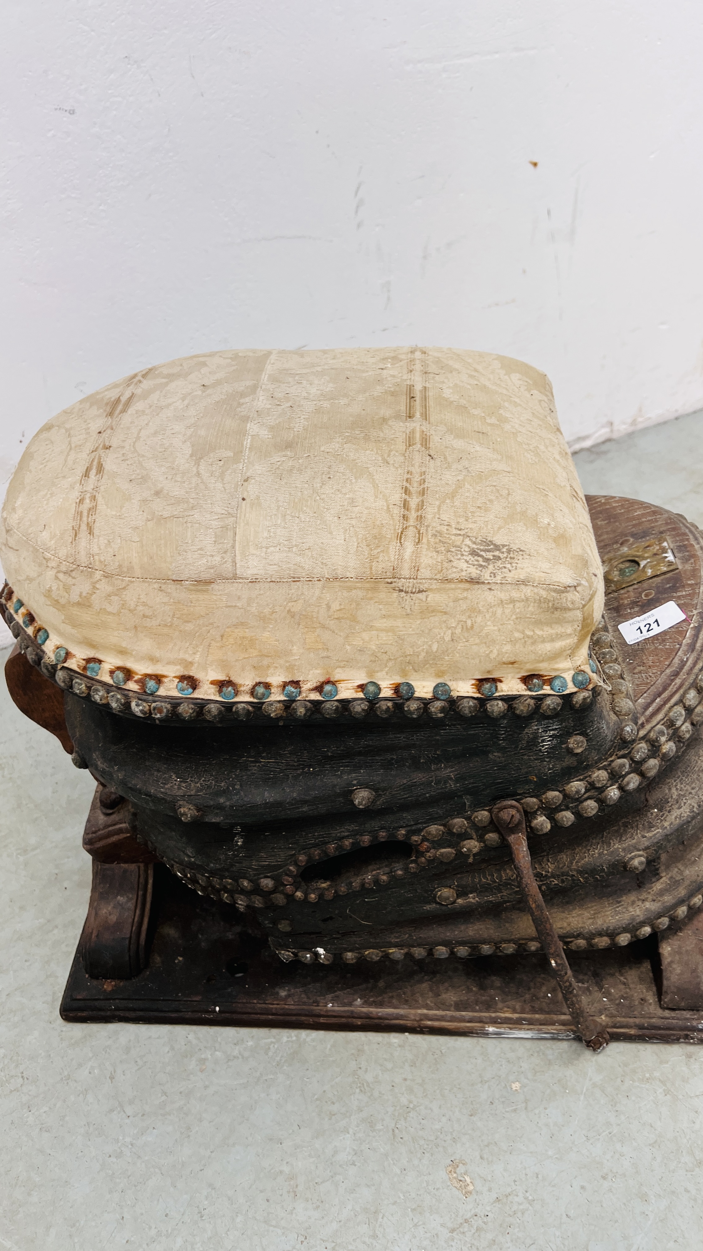 ANTIQUE BELLOWS / STOOL CONVERSION. - Image 3 of 7