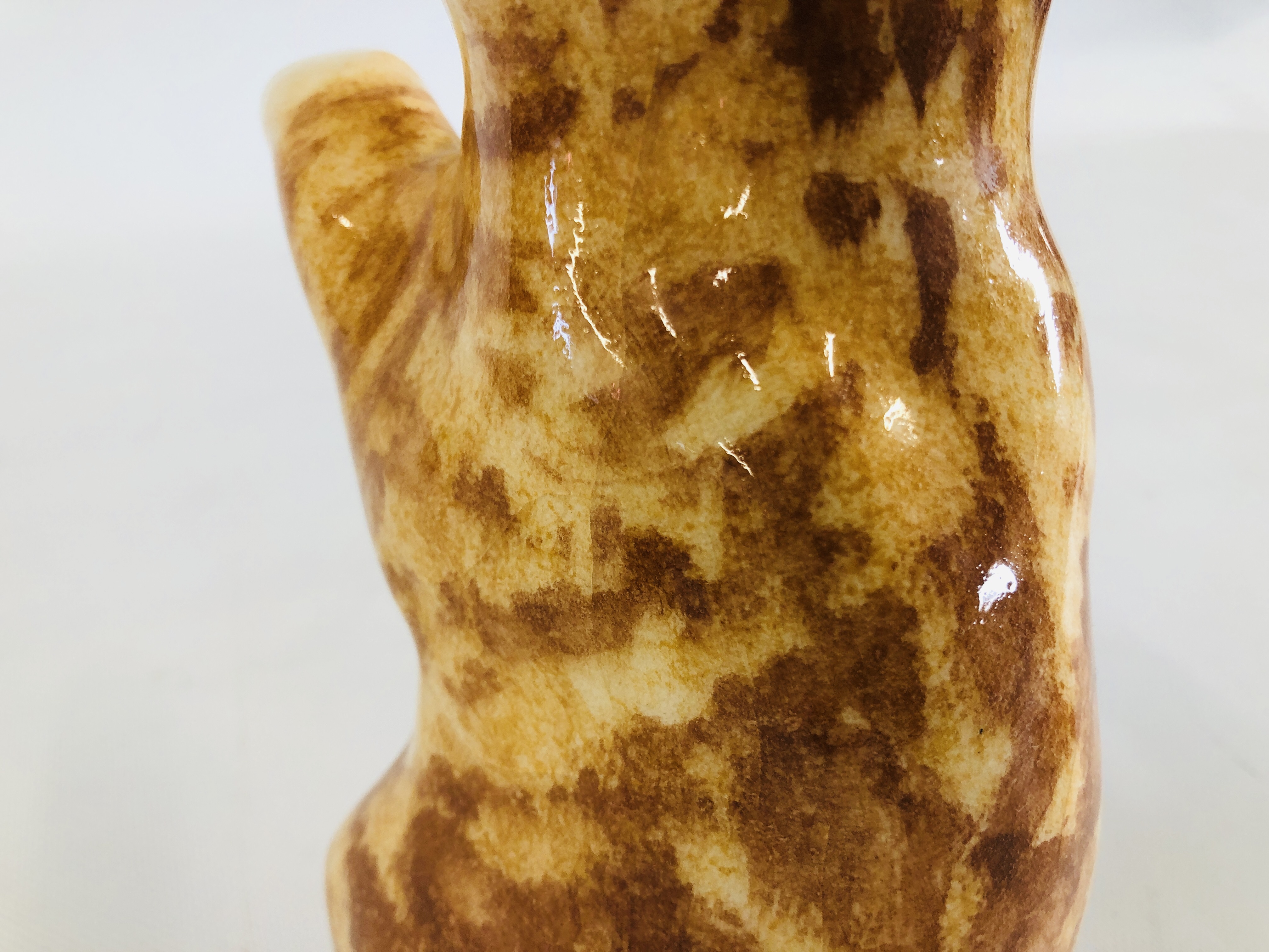 A WINSTANLEY POTTERY EXAMPLE OF A TABBY CAT "STANDING ON HIND LEGS" BEARING SIGNATURE TO THE BASE, - Image 11 of 13