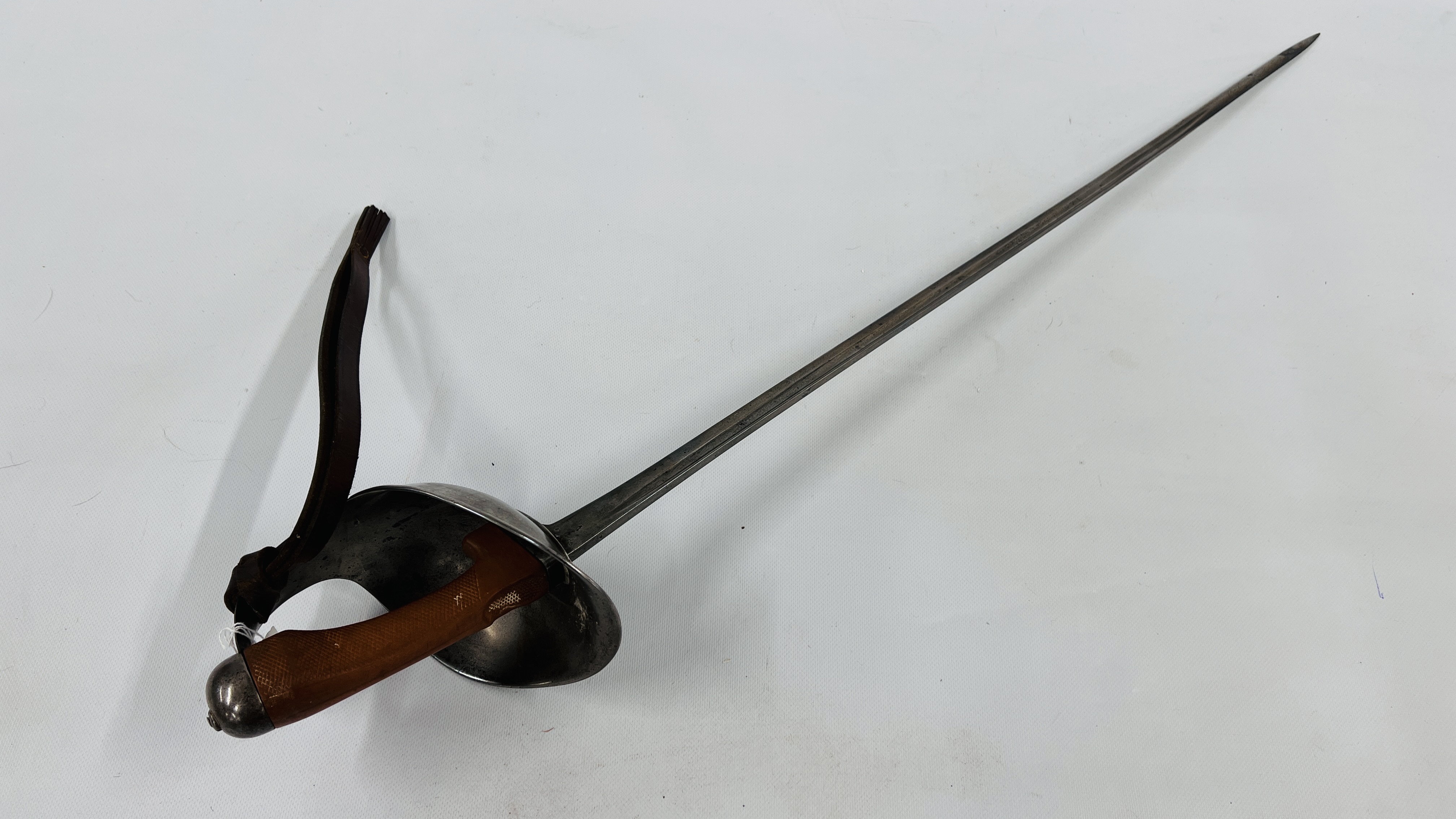BRITISH 1908 PATTERN CAVALRY TROOPERS SWORD WITH BASKET HILT (NO SCABBARD).