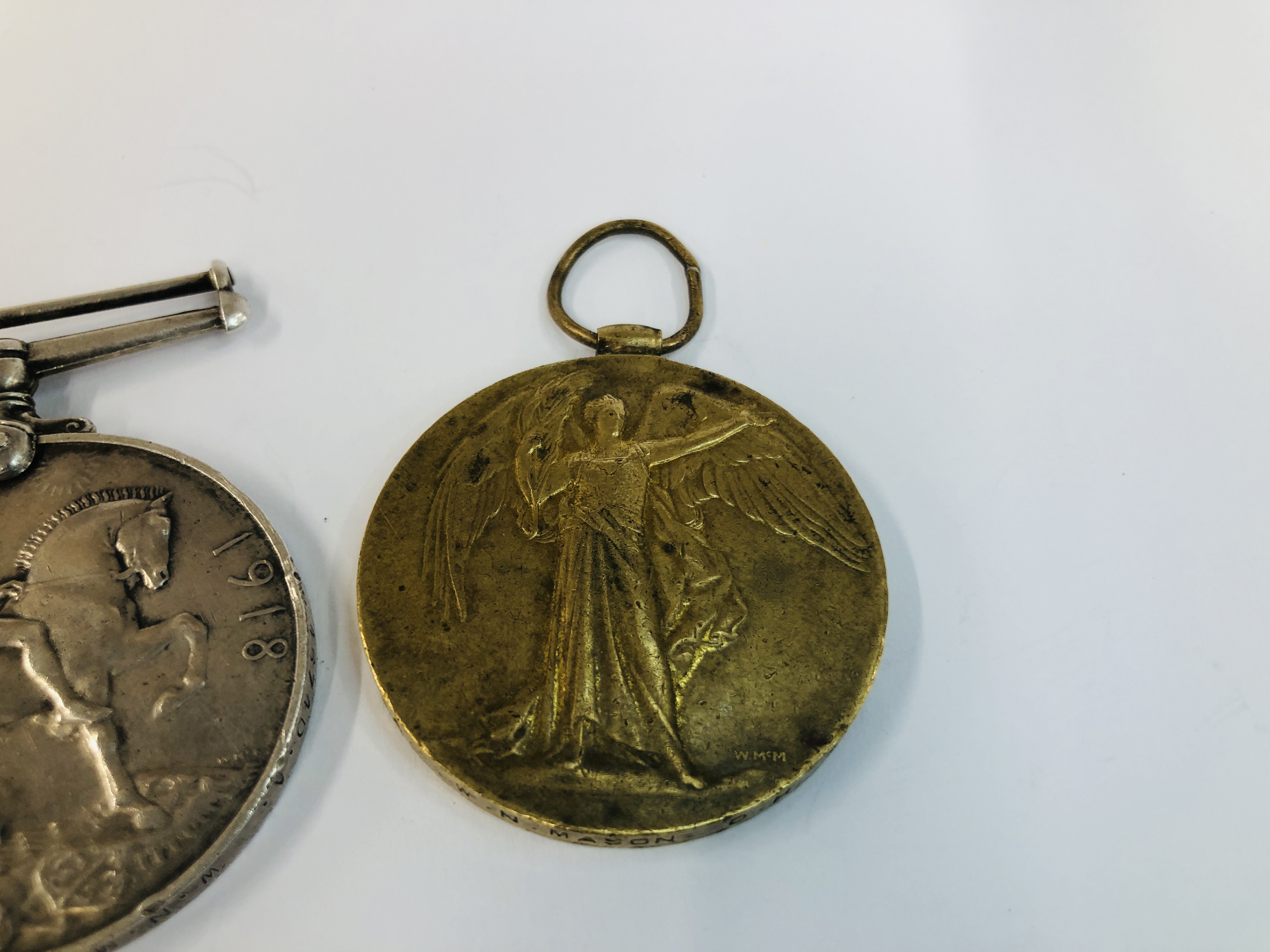 2 MEDALS FROM WW1 1914-1919 & 1914-1918 "THE GREAT WAR FOR CIVILISATION" PRESENTED TO W.N. MASON D. - Image 2 of 5