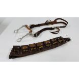 1st WORLD WAR OTTOMAN / TURKISH ARMY LEATHER BANDOLIER AMMUNITION BELT WITH FOURTEEN POUCHES EACH