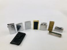 COLLECTION OF 8 VARIOUS VINTAGE LIGHTERS TO INCLUDE ZIPPO, RONSON ETC.