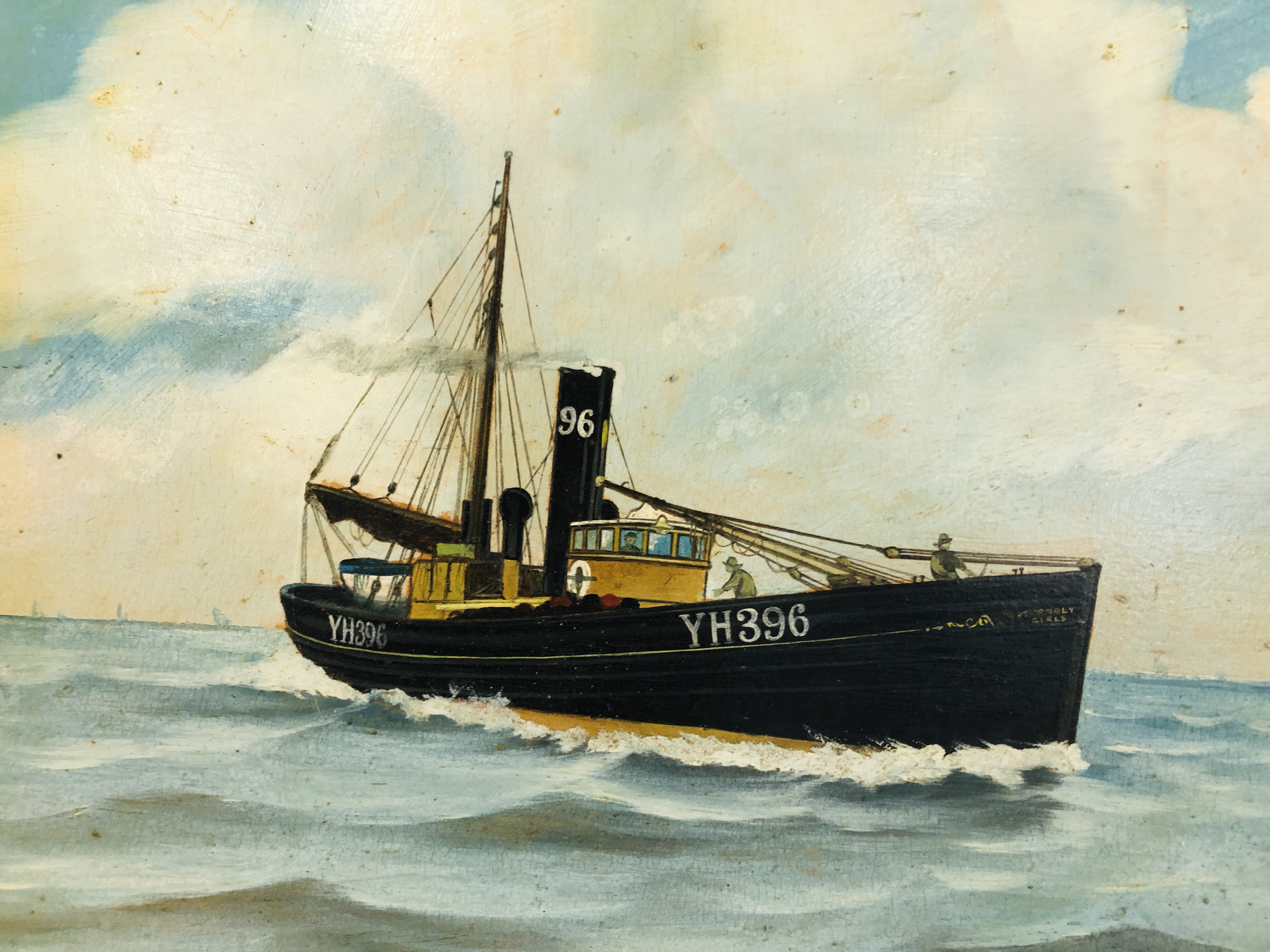 OIL ON BOARD YARMOUTH FISHING TRAWLER "FRIENDLY GIRLS" RETURNING TO HARBOUR, - Image 3 of 10