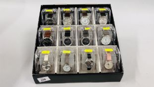 BANKRUPTCY STOCK - 12 X BOXED CITRON WRIST WATCHES VARIOUS DESIGNS GENTS / LADIES.