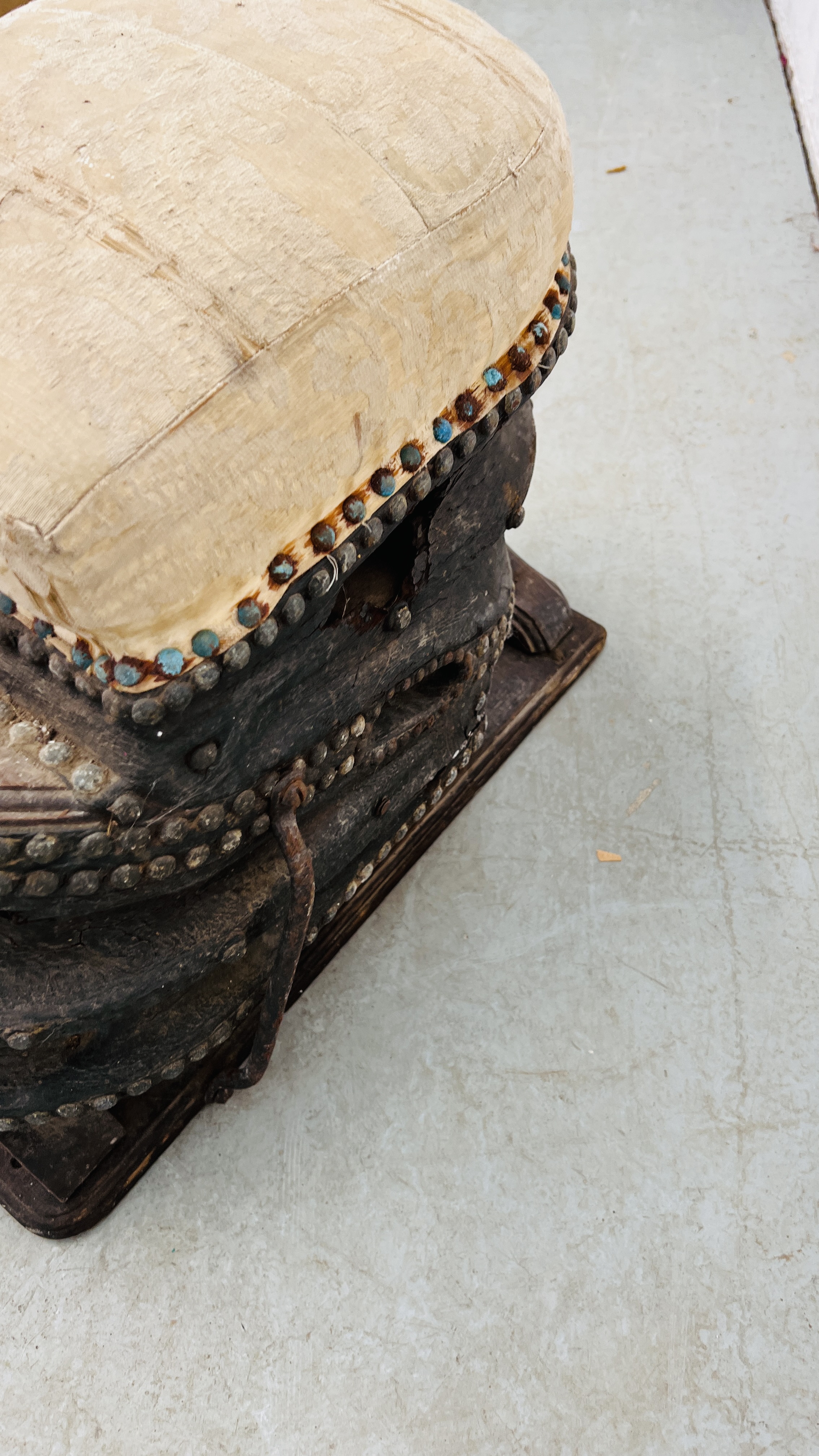 ANTIQUE BELLOWS / STOOL CONVERSION. - Image 7 of 7