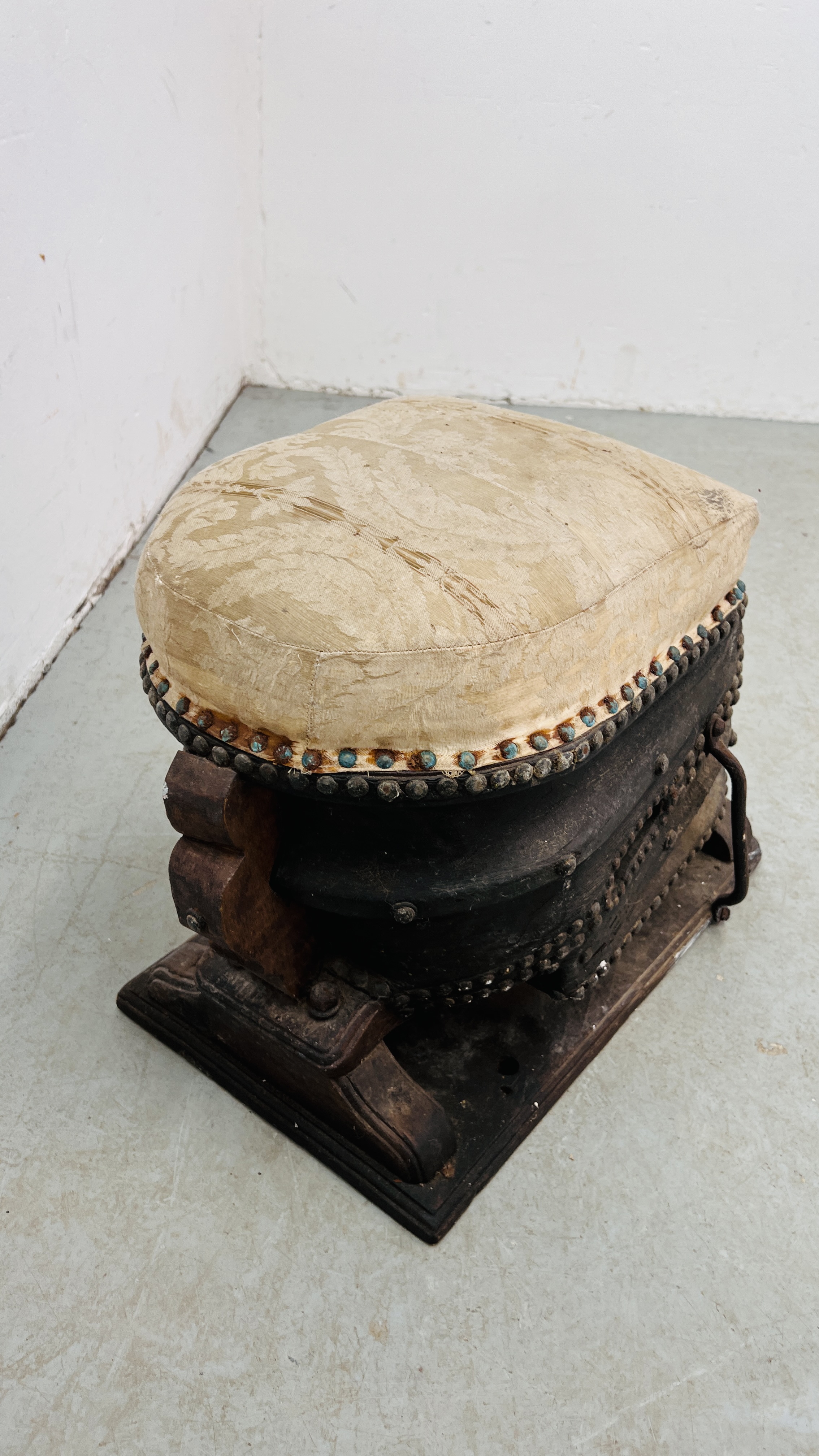 ANTIQUE BELLOWS / STOOL CONVERSION. - Image 4 of 7