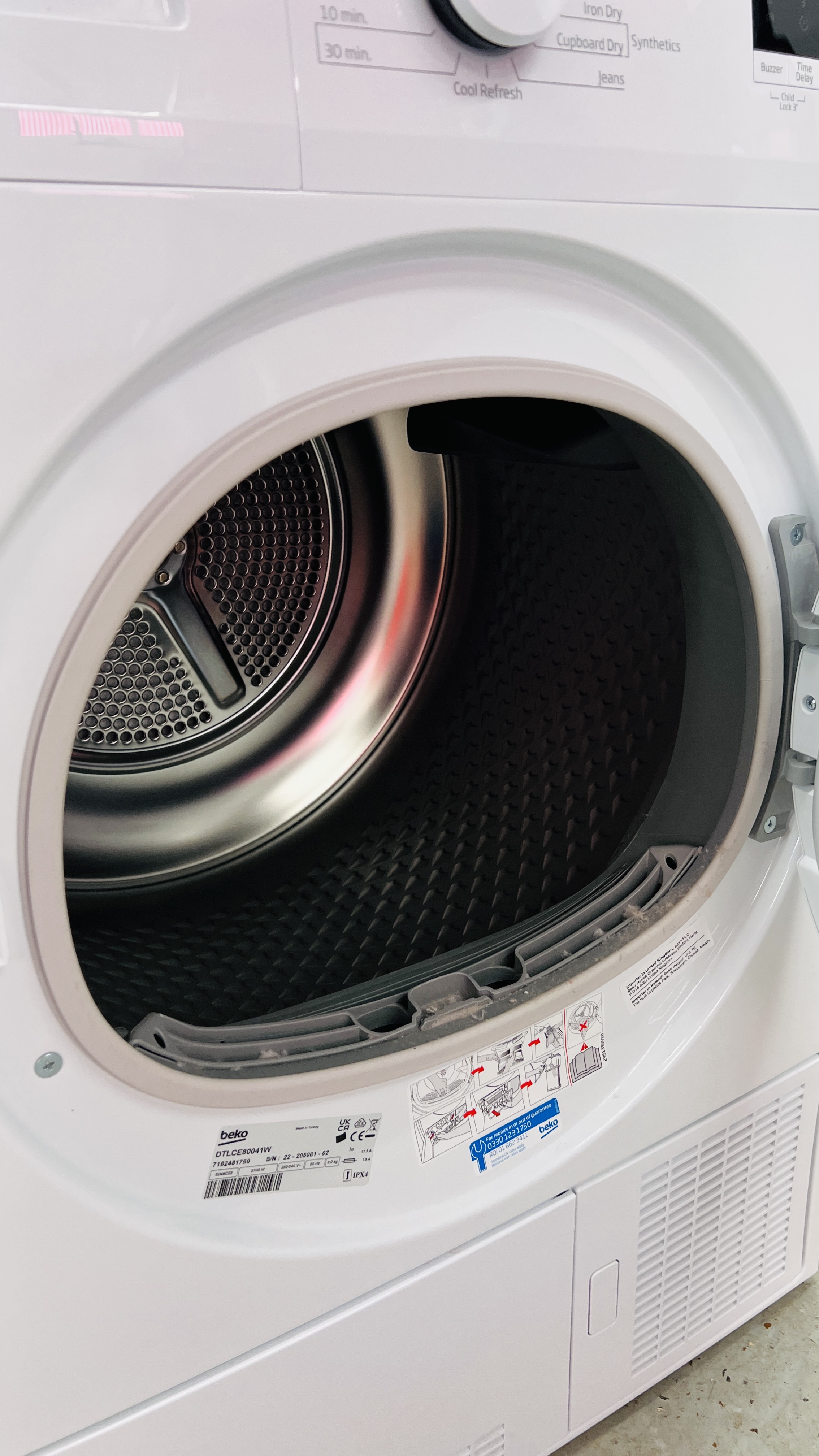 BEKO DTLCE80041W 8KG TUMBLE DRYER - SOLD AS SEEN. - Image 6 of 9