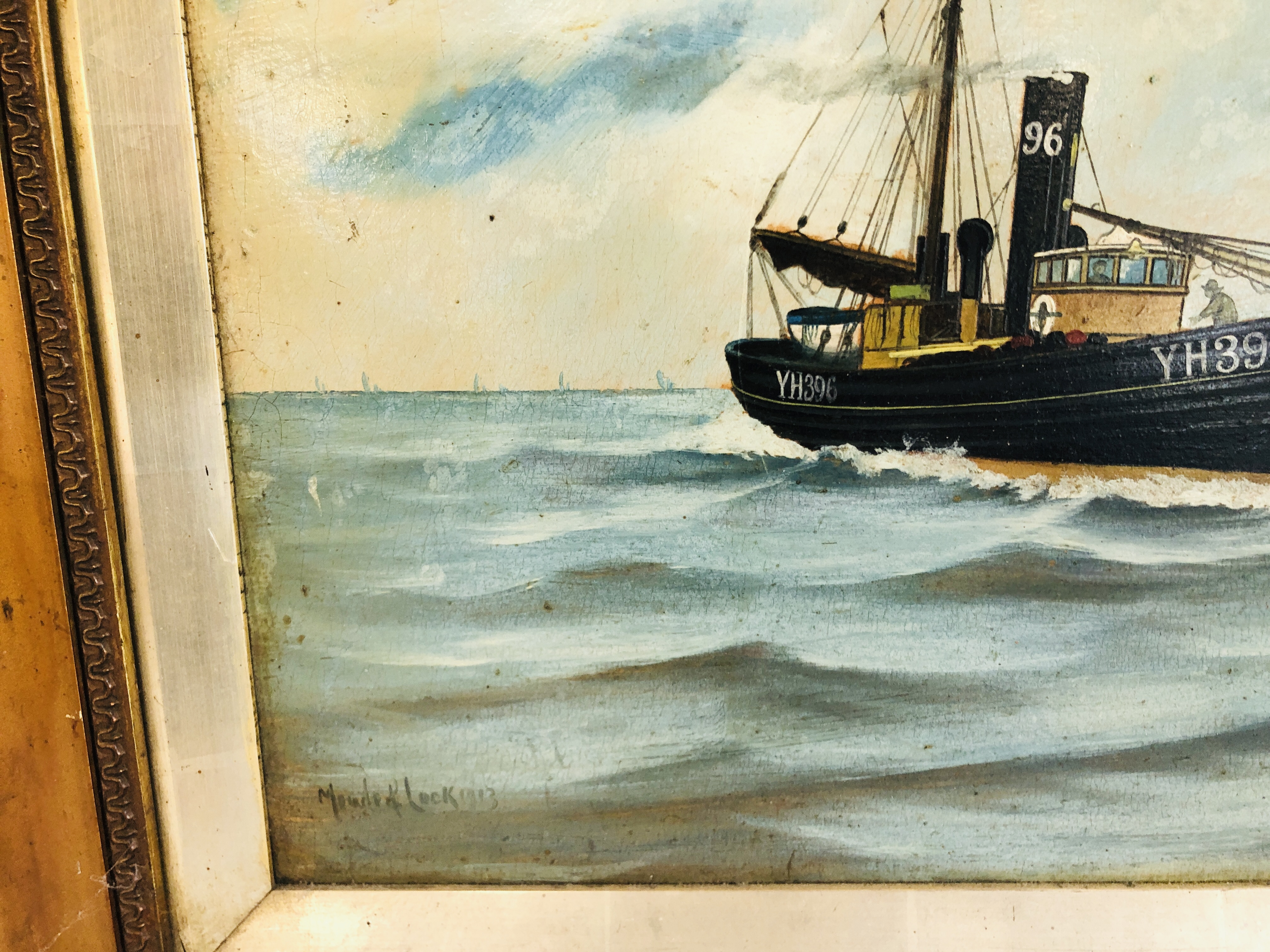 OIL ON BOARD YARMOUTH FISHING TRAWLER "FRIENDLY GIRLS" RETURNING TO HARBOUR, - Image 5 of 10