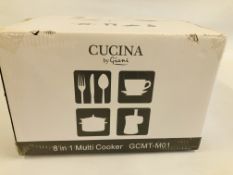 GIANI 8 IN 1 MULTI COOKER (RED) SEALED AND BOXED - SOLD AS SEEN.