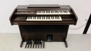 KAWAI ELECTRIC ORGAN MODEL KL2 AND STOOL W110CM X H 888CM X D 52CM - SOLD AS SEEN.