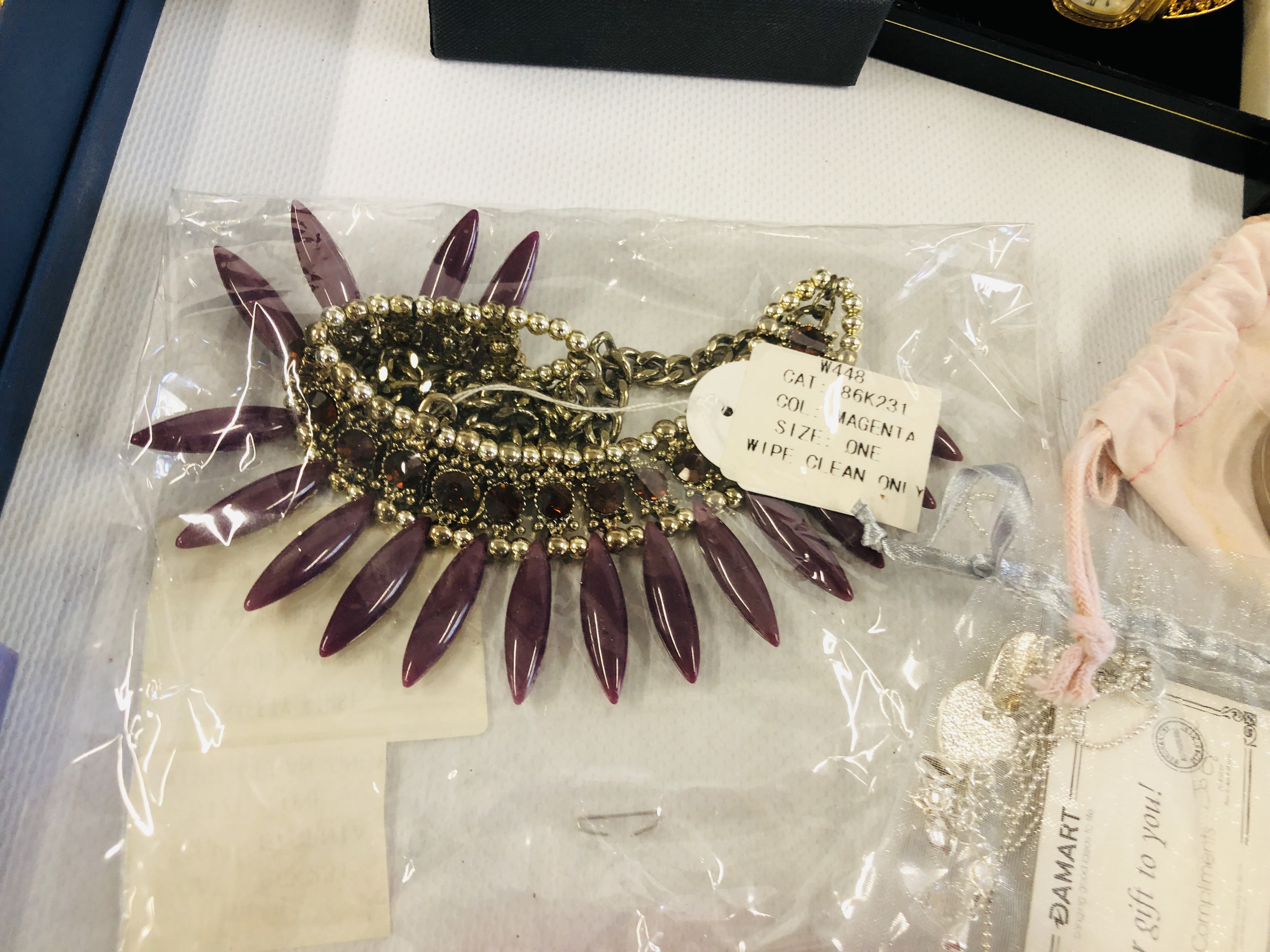 A BOX OF ASSORTED GOOD QUALITY COSTUME JEWELLERY TO INCLUDE DESIGNER BRANDED WRIST WATCHES, - Image 6 of 11