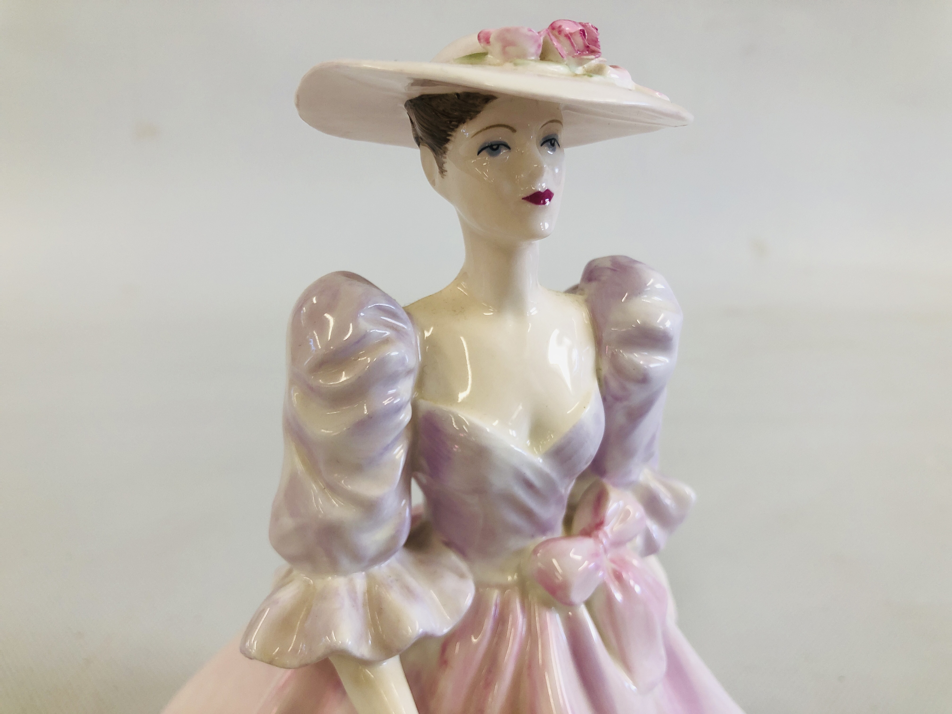 TWO COALPORT LADIES OF FASHION CHINA CABINET FIGURES TO INCLUDE "BARBARA ANN" AND "MELODY" BY JOHN - Image 7 of 11