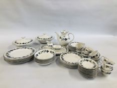 A ROYAL DOULTON "BURGUNDY" DESIGN 39 PIECE COFFEE SET ALONG WITH 21 PIECES OF "BURGUNDY" DINNERWARE.
