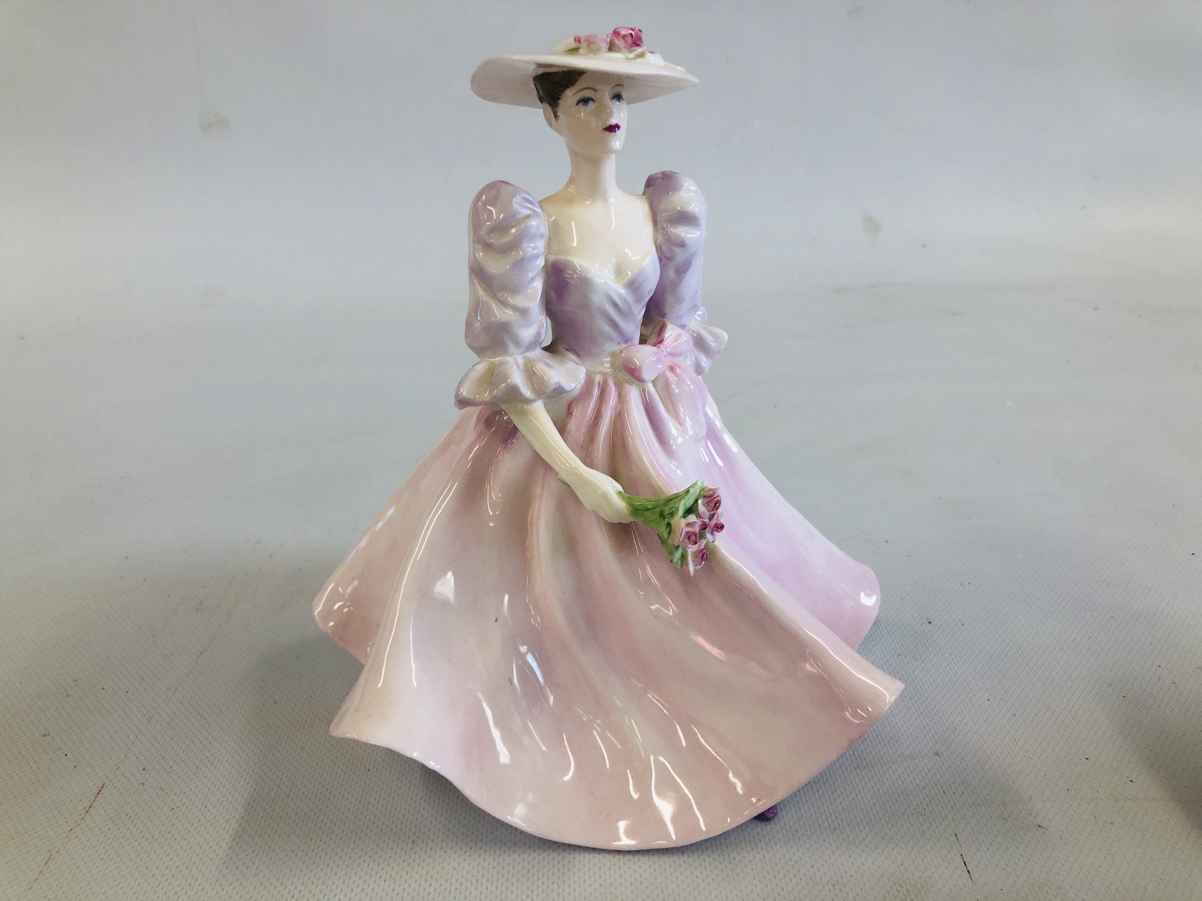 TWO COALPORT LADIES OF FASHION CHINA CABINET FIGURES TO INCLUDE "BARBARA ANN" AND "MELODY" BY JOHN - Image 6 of 11