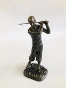 (R) BRONZE FINISH GOLFER FIGURE