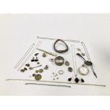 A GROUP OF SILVER AND WHITE METAL JEWELLERY TO INCLUDE NECKLACES, RINGS AND CUFF LINKS,