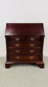 REPRODUCTION HARDWOOD BUREAU W 75CM X D 41CM X H 89CM.