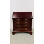 REPRODUCTION HARDWOOD BUREAU W 75CM X D 41CM X H 89CM.