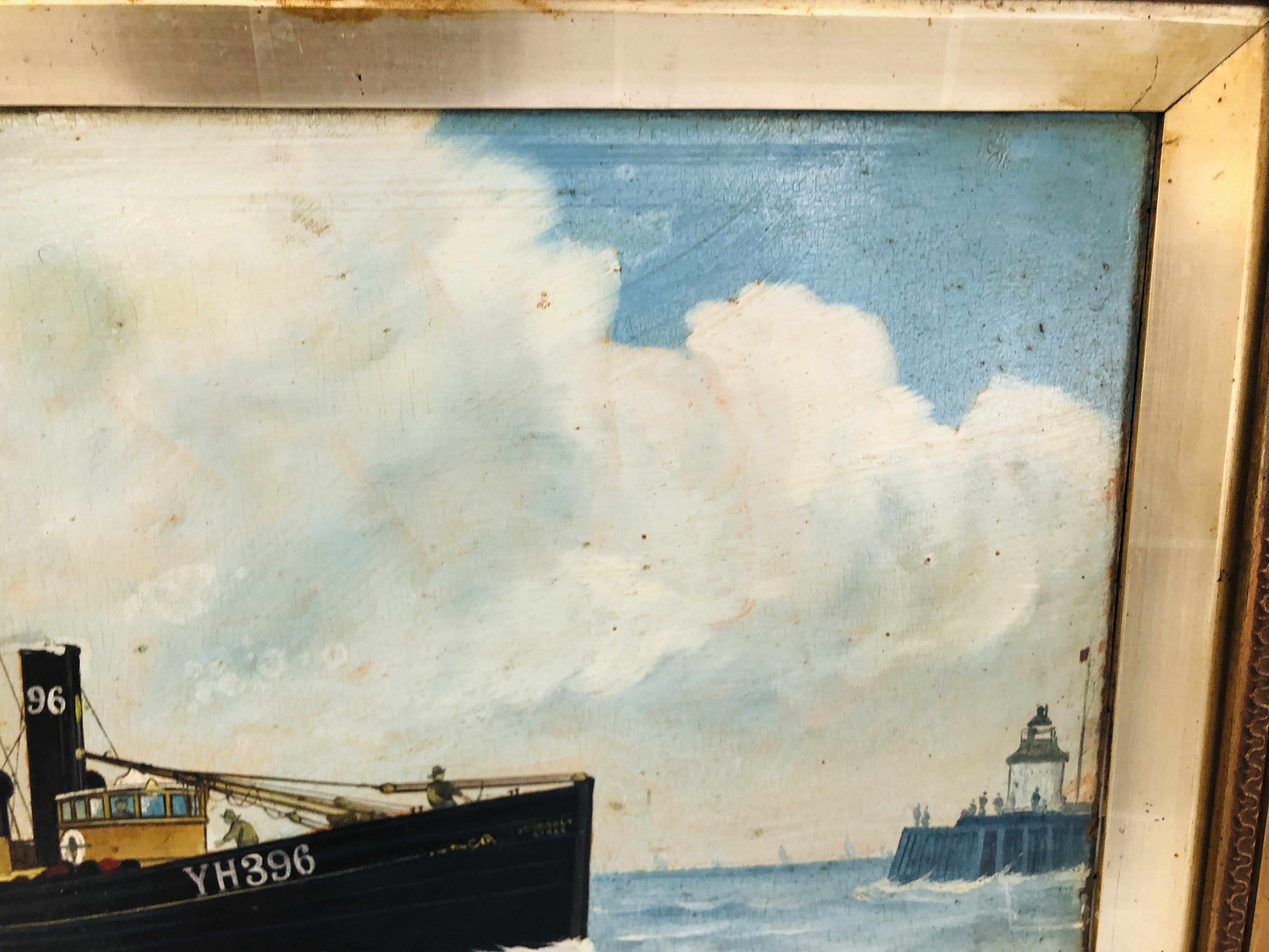 OIL ON BOARD YARMOUTH FISHING TRAWLER "FRIENDLY GIRLS" RETURNING TO HARBOUR, - Image 7 of 10