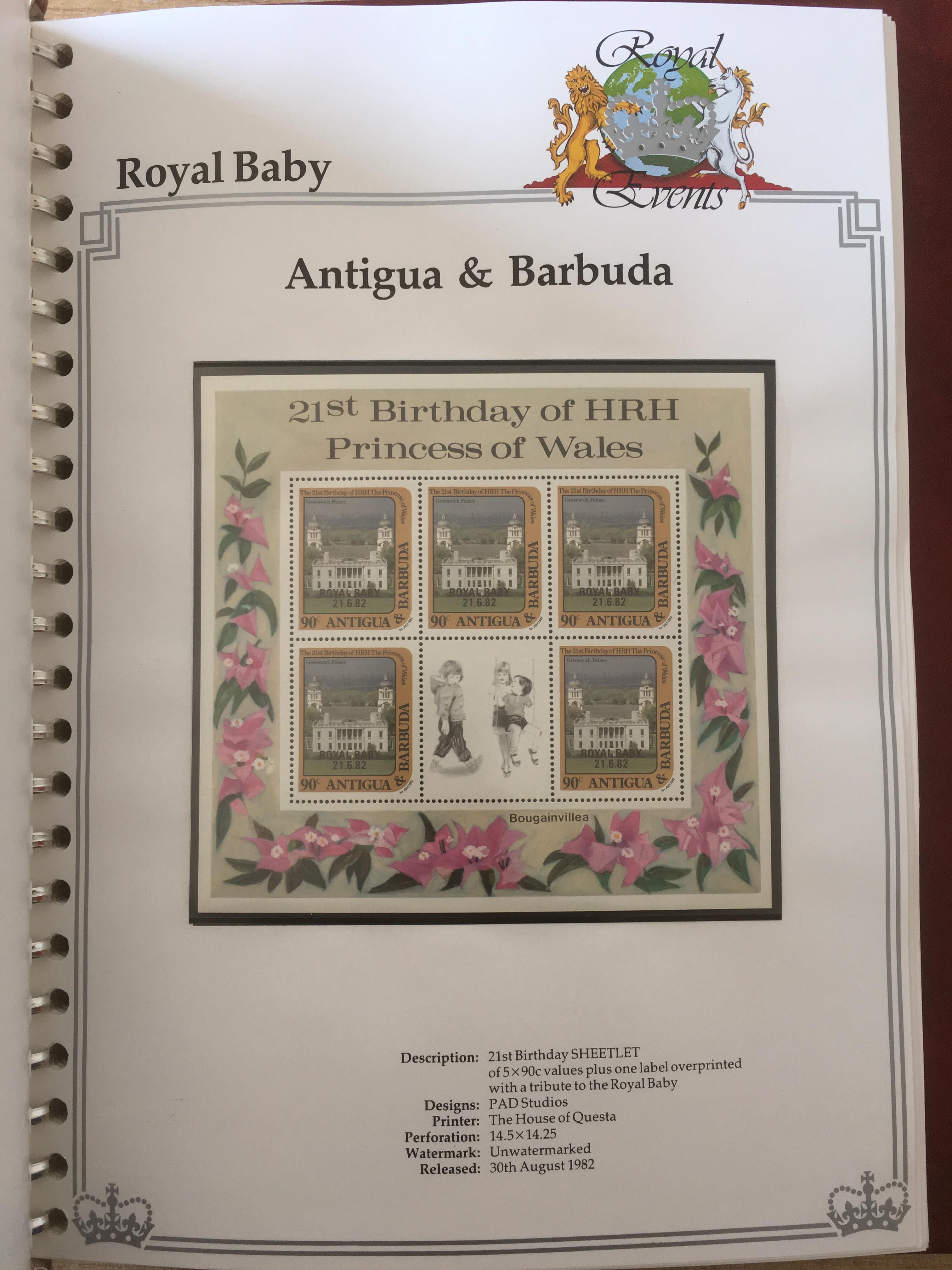 BOX WITH 1982 ROYAL BABY EXTENSIVE COLLECTION IN FOUR ALBUMS, FURTHER ALBUM WITH 1973 WEDDING, - Bild 2 aus 12