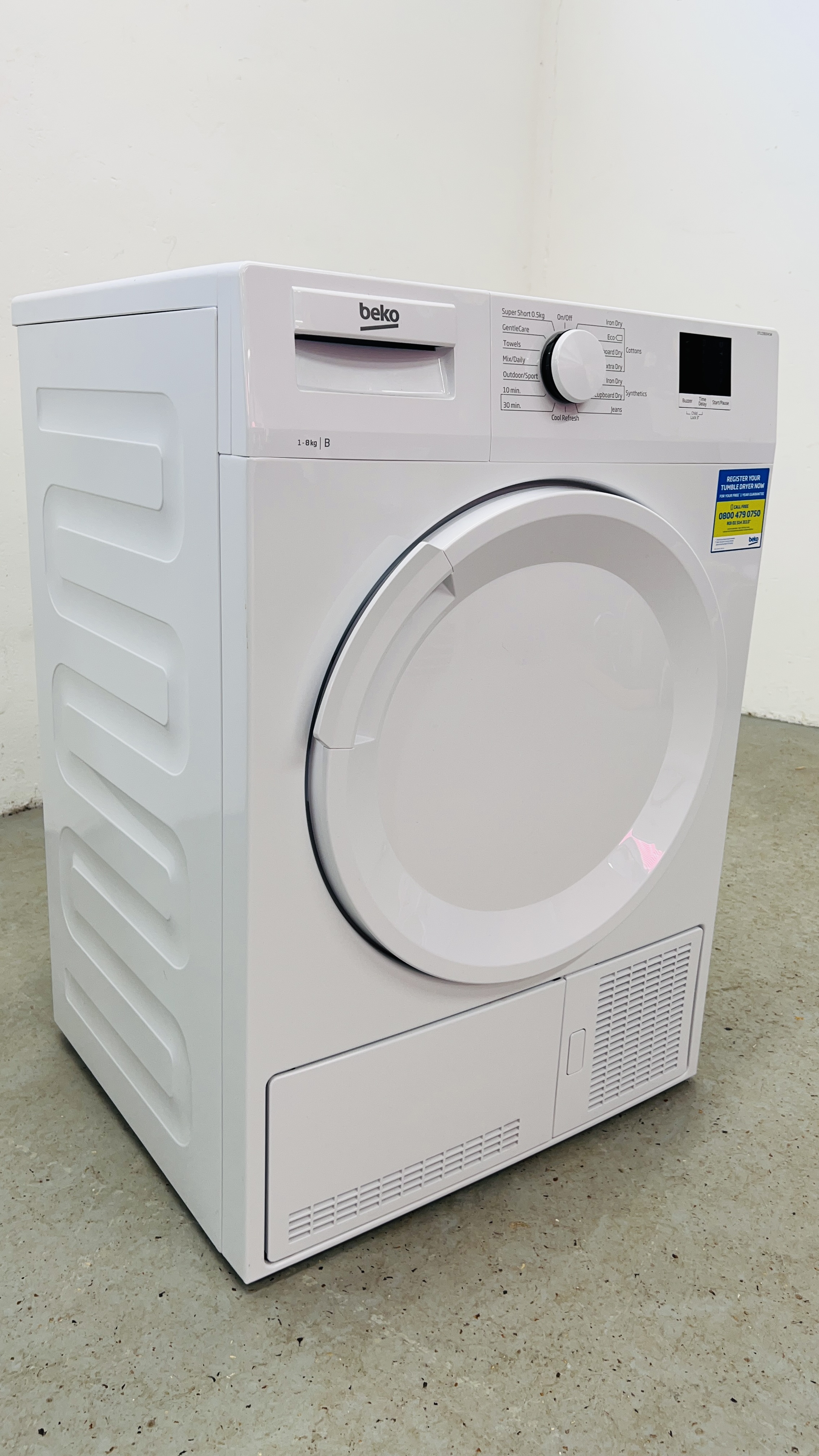 BEKO DTLCE80041W 8KG TUMBLE DRYER - SOLD AS SEEN. - Image 4 of 9