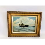 OIL ON BOARD YARMOUTH FISHING TRAWLER "FRIENDLY GIRLS" RETURNING TO HARBOUR,