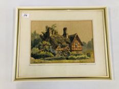 A FRAMED AND MOUNTED WATERCOLOUR OF "SOMERLEYTON" BEARING SIGNATURE EDWARD DARBY 1982.