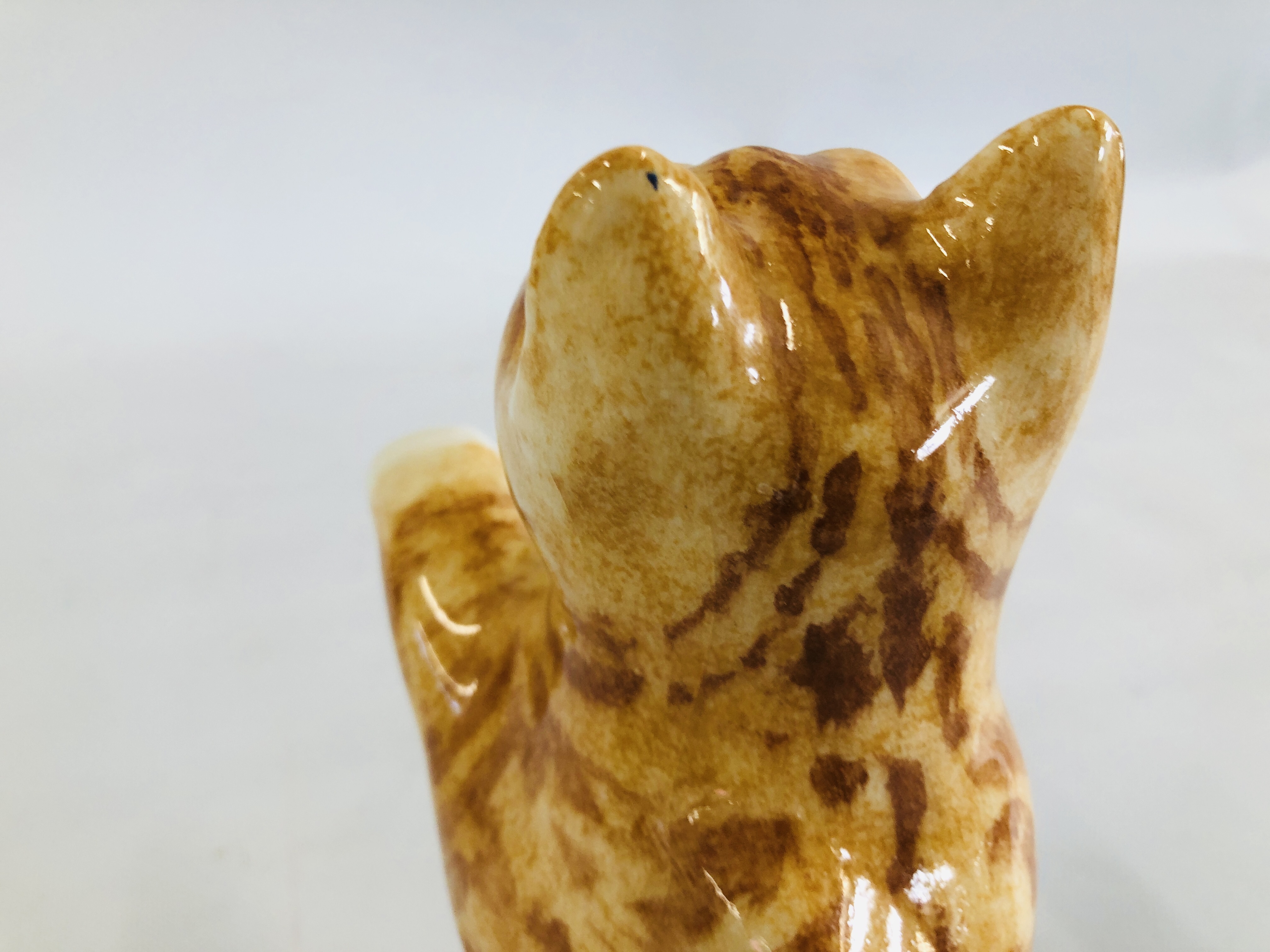 A WINSTANLEY POTTERY EXAMPLE OF A TABBY CAT "STANDING ON HIND LEGS" BEARING SIGNATURE TO THE BASE, - Image 10 of 13