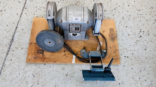 A FUTWA BENCH MOUNTED 6" GRINDER MODEL FG150 - SOLD AS SEEN.