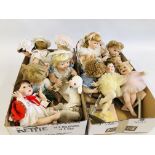 TWO BOXES CONTAINING AN EXTENSIVE COLLECTION OF QUALITY CHINA DOLLS TO INCLUDE LIMITED EDITION