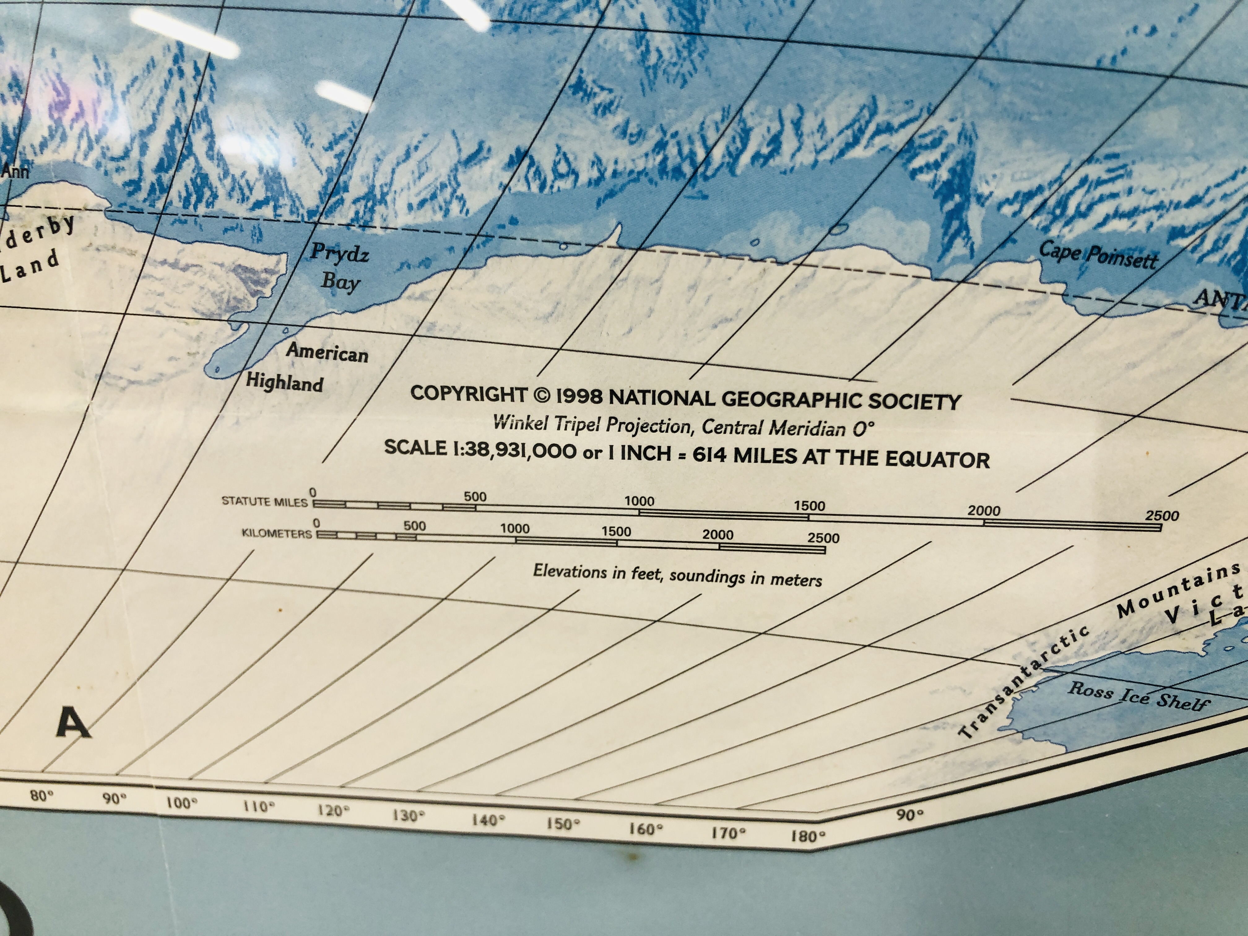 A FRAMED DOUBLE SIDED "NATIONAL GEOGRAPHIC MAP" W 107CM X H 74CM. - Image 4 of 6