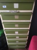 STACK OF EIGHT DRAWERS MAINLY CONTAINING GB STAMPS FROM KINGS PERIOD ONWARDS.