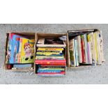 3 BOXES OF VINTAGE CHILDREN'S BOOKS AND ANNUALS TO INCLUDE BUNTY, BLUE PETER, WALT DISNEY ETC.