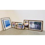 A GROUP OF THREE "JOHN MILLER" PRINTS TO INCLUDE EVENING BEACH, SUNSHADE AND LIGHTHOUSE,