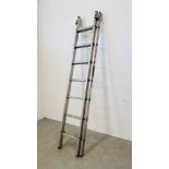 A YOUNGMAN 100 SEVEN TREAD ALUMINIUM DOUBLE EXTENSION LADDER.