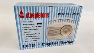 A STEEPLETONE PINK DAB - DIGITAL RADIO, MODEL No: DORSET (BOXED NEW) - SOLD AS SEEN.