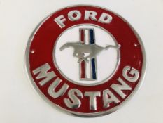 (R) ALUMINIUM MUSTANG PLAQUE