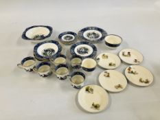 A COLLECTION OF "PATRICIA" ALFRED MEAKIN CHINA DINNERWARE ALONG WITH 5 FURTHER VINTAGE PLATES.