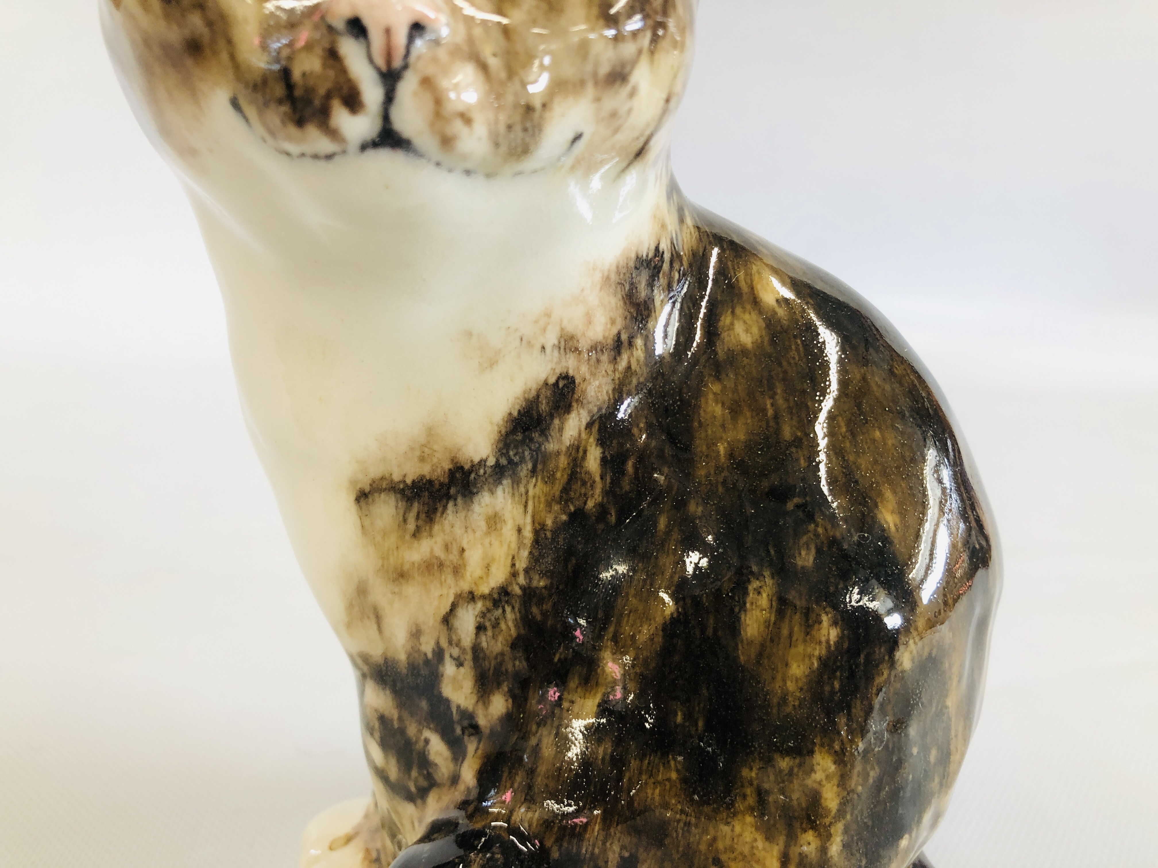 A WINSTANLEY POTTERY EXAMPLE OF A "SEATED" CAT BEARING SIGNATURE TO THE BASE, H 23. - Image 13 of 16