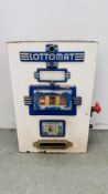 A VINTAGE "LOTTO MAT" WALL MOUNTED FRUIT MACHINE.