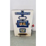A VINTAGE "LOTTO MAT" WALL MOUNTED FRUIT MACHINE.