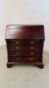 REPRODUCTION HARDWOOD BUREAU W 75CM X D 41CM X H 89CM.