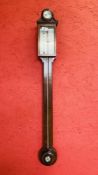 A C20TH MAHOGANY STICK BAROMETER,