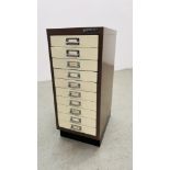 A BISLEY STEEL MULTI DRAWER OFFICE CABINET, 68CM HIGH.