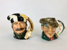TWO ROYAL DOULTON CHARACTER JUGS TO INCLUDE "THE POACHER" D6429 & "THE TRAPPER" D 6612.